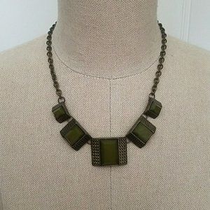 Olive Green Antiqued Necklace